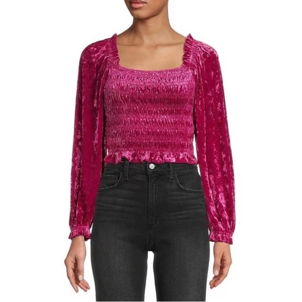 En Saison Danbury Crushed Velvet Smocked Top Size 2X NEW